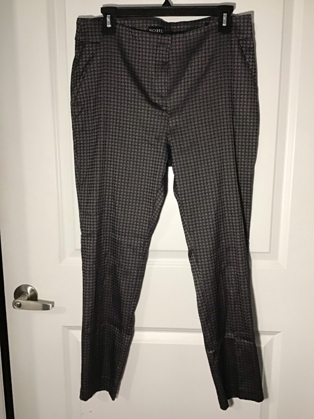 Soho Apparel Black Micro-Pattern Women's Dress Pants Size 14